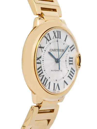 Pre-owned Cartier Ballon Bleu 18k Yellow Gold 36mm In Silver