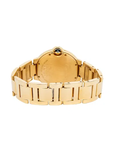 Pre-owned Cartier Ballon Bleu 18k Yellow Gold 36mm In Silver