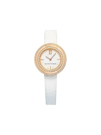 Pre-owned Van Cleef & Arpels Charms Leather 25mm In White