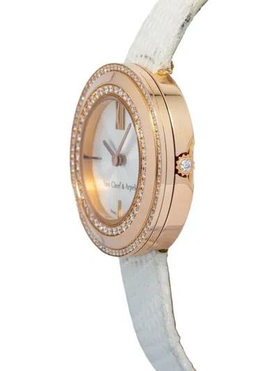 Pre-owned Van Cleef & Arpels Charms Leather 25mm In White