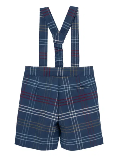 Knot Booker Checked Shorts In Blue
