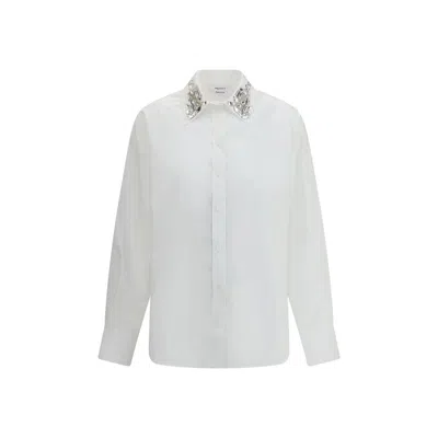 Alexander Mcqueen Shirt With Crystals In White