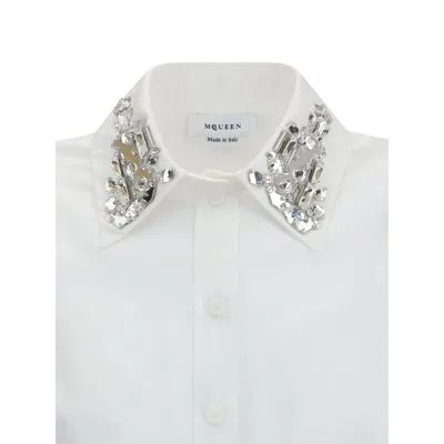 Alexander Mcqueen Shirt With Crystals In White