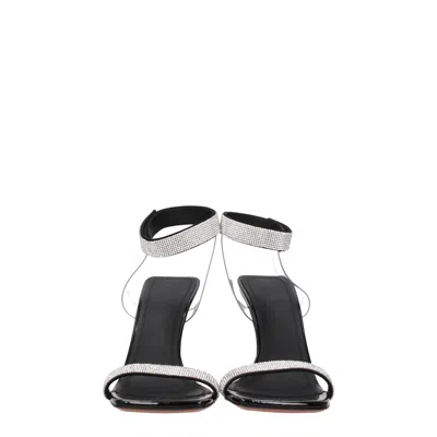 Amina Muaddi Rih Crystal-embellished Suede And Pvc Sandals In Animal Print