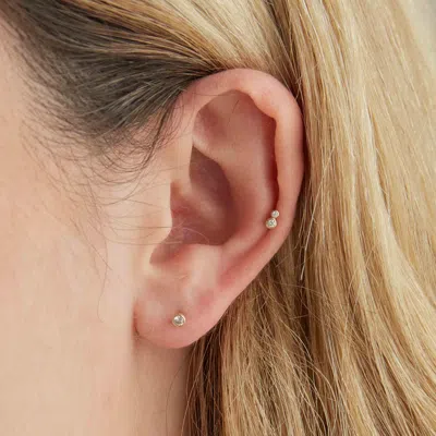 Astrid & Miyu Topaz Gem Piercing Stud In Solid Gold In Gold