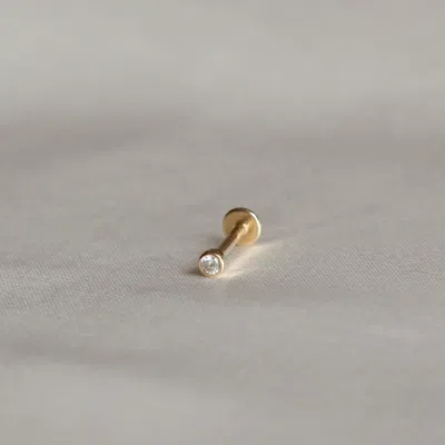 Astrid & Miyu Topaz Gem Piercing Stud In Solid Gold In Gold