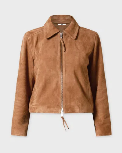 Neuw Jacket Suede Zip In Brown