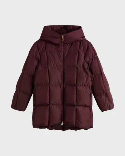 Moncler Darbon Oversized Hooded Down Jacket In Brown