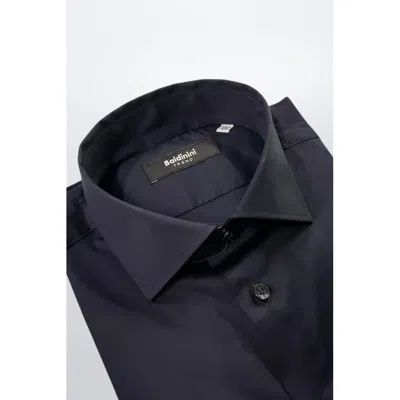 Baldinini Trend Black Cotton Shirt In Blue