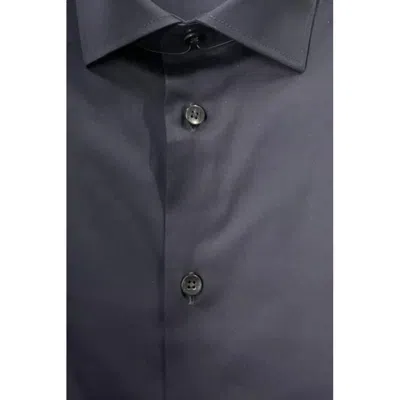 Baldinini Trend Black Cotton Shirt In Blue