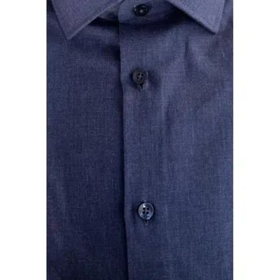 Baldinini Trend Blue Cotton Shirt In Blue