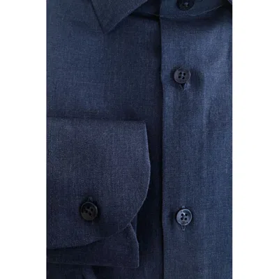 Baldinini Trend Blue Cotton Shirt In Blue