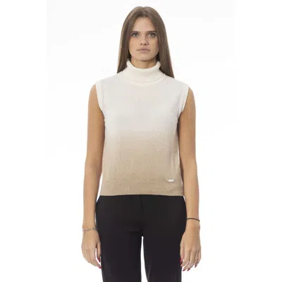 Baldinini Trend White Wool Sleeveles In Multi