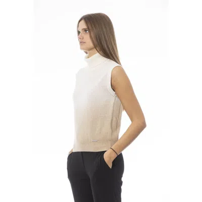 Baldinini Trend White Wool Sleeveles In Multi