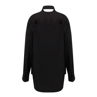 Balenciaga Black Cotton Long Women's Dress In Black