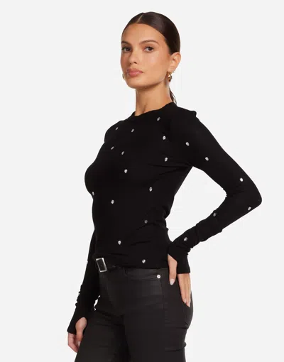 Lauren Moshi Mckinley Crystal Skulls In Black