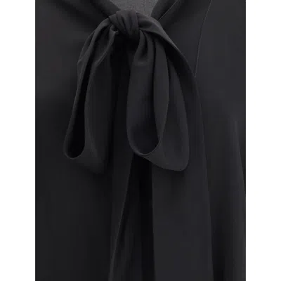 Balenciaga Asymmetric Silk Scarf Blouse In Animal Print