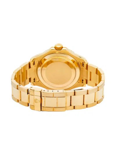Pre-owned Rolex Yacht-master 18k Yellow Gold 40mm In Blue