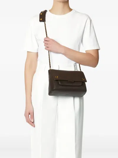 Jérôme Dreyfuss Lulu M Shoulder Bag With Chain Strap In Brown