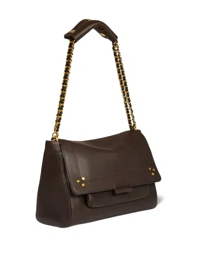 Jérôme Dreyfuss Lulu M Shoulder Bag With Chain Strap In Brown