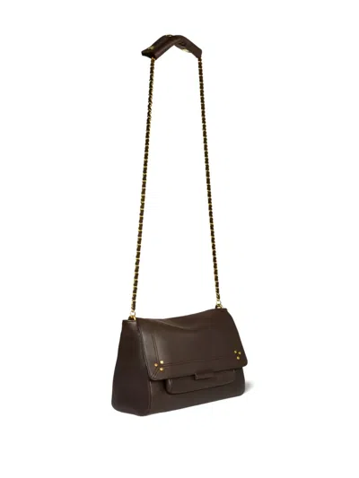 Jérôme Dreyfuss Lulu M Shoulder Bag With Chain Strap In Brown