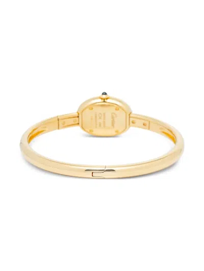 Pre-owned Cartier 18k Yellow Gold Baignoire 18mm In White