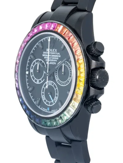 Pre-owned Rolex Stainless Steel Daytona 40mm In Black