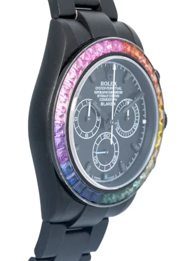 Pre-owned Rolex Stainless Steel Daytona 40mm In Black