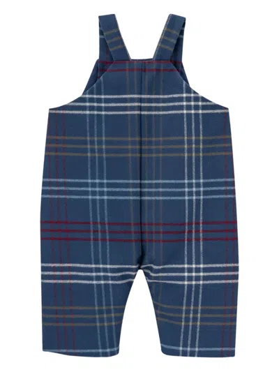 Knot Mistletoe Check Overalls In Blue