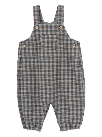 Knot Salvatore Checked Overalls In Gray