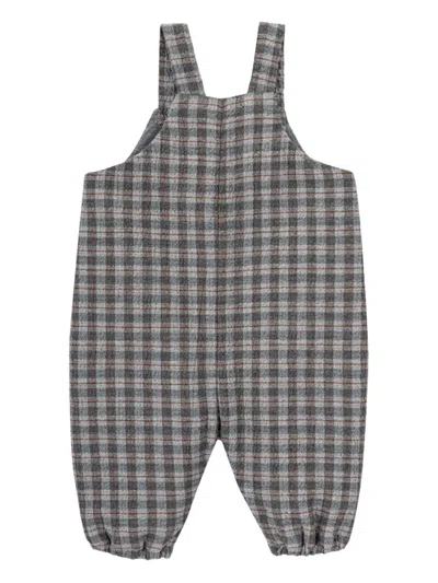 Knot Salvatore Checked Overalls In Gray