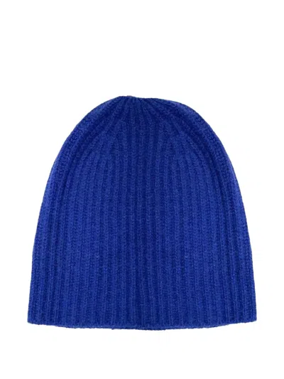 La Rose Ribbed Beanie In Blue