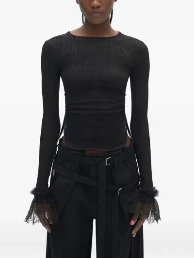 Ann Demeulemeester Lace-detail Top In Black