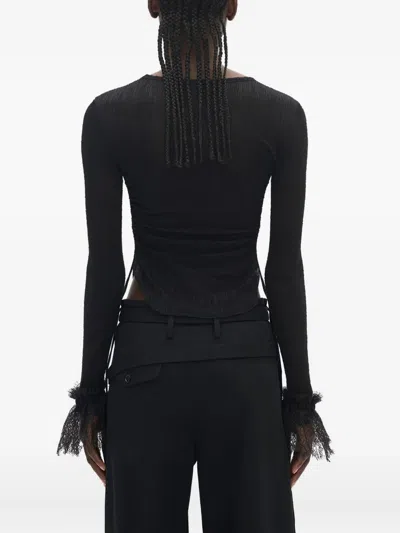 Ann Demeulemeester Lace-detail Top In Black