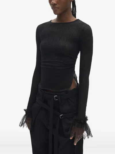 Ann Demeulemeester Lace-detail Top In Black