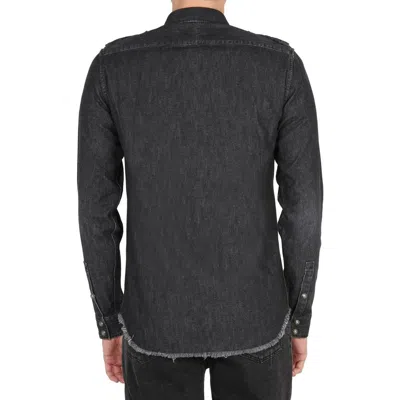 Balmain Cotton Denim Men's Shirt In Black