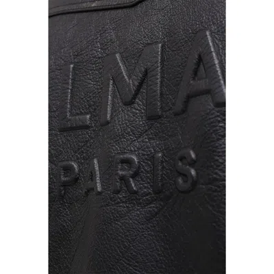 Balmain Leather Men's Jacket In Black