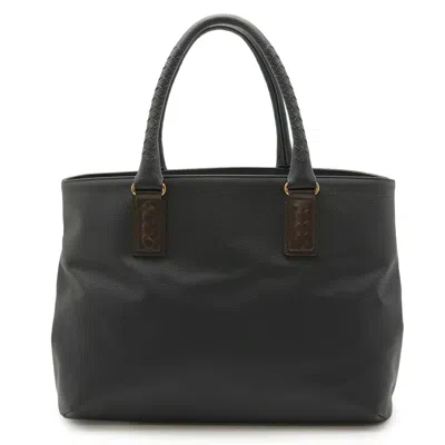 Pre-owned Bottega Veneta Black Dark Brown Pvc Leather Shoulder Bag Tote Bag () In Multi