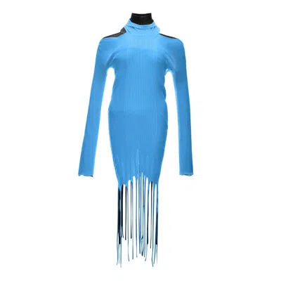 Bottega Veneta Dress With Fringes  In Blue