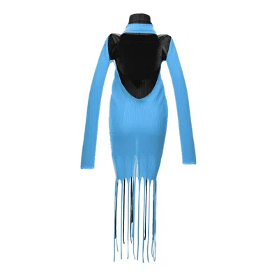 Bottega Veneta Dress With Fringes  In Blue