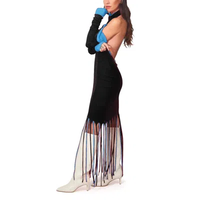 Bottega Veneta Dress With Fringes  In Blue