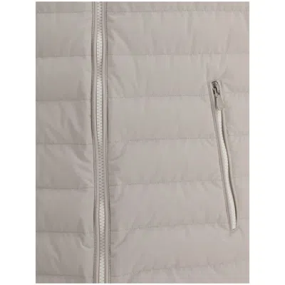 Brunello Cucinelli Padded Sleeveless Jacket In Gray