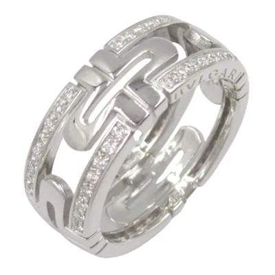 Pre-owned Bvlgari Clear White Gold (18k) Band Ring () In Transparent