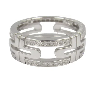 Pre-owned Bvlgari Clear White Gold (18k) Band Ring () In Transparent