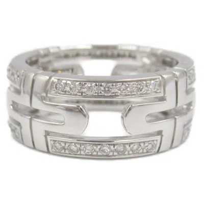 Pre-owned Bvlgari Clear White Gold (18k) Band Ring () In Transparent