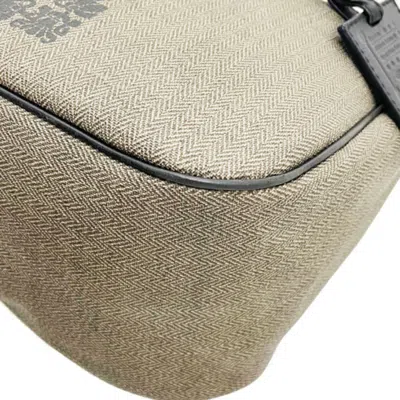 Pre-owned Bvlgari Collezione Black Brown Coated Canvas Leather Handbag Tote Bag () In Multi