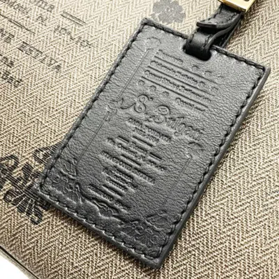 Pre-owned Bvlgari Collezione Black Brown Coated Canvas Leather Handbag Tote Bag () In Multi