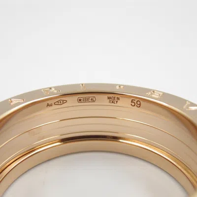 Pre-owned Bvlgari Gold Black Pink Gold (18k) Ceramic Band Ring () In Multi