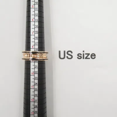 Pre-owned Bvlgari Gold Black Pink Gold (18k) Ceramic Band Ring () In Multi