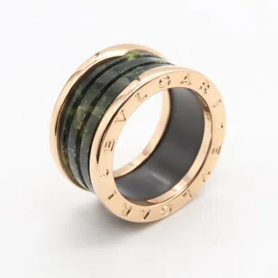 Pre-owned Bvlgari Green Pink Gold (18k) Band Ring ()
